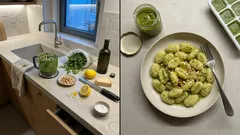 Pesto de rúcula com amêndoa e limão: como ficar cremoso, bem verde e pronto em 10 minutos